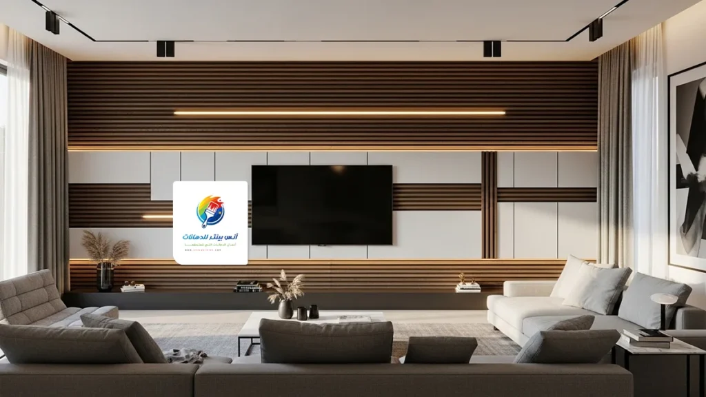 ديكورات شاشات خشب بسيطة