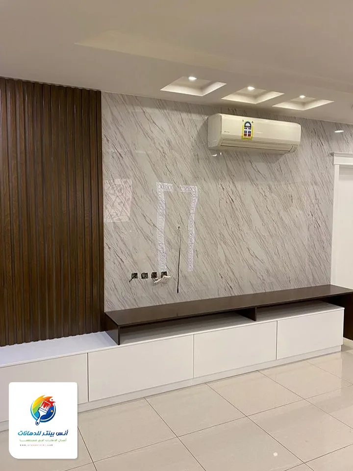 بديل الرخام والخشب للتلفزيون