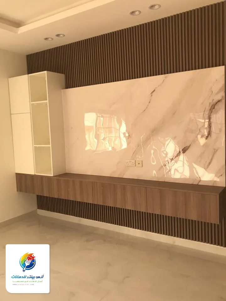 ديكورات خشبية للتلفزيون والمكتبات